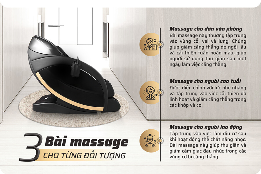 3 bài massage cho từng đối tượng riêng biệt