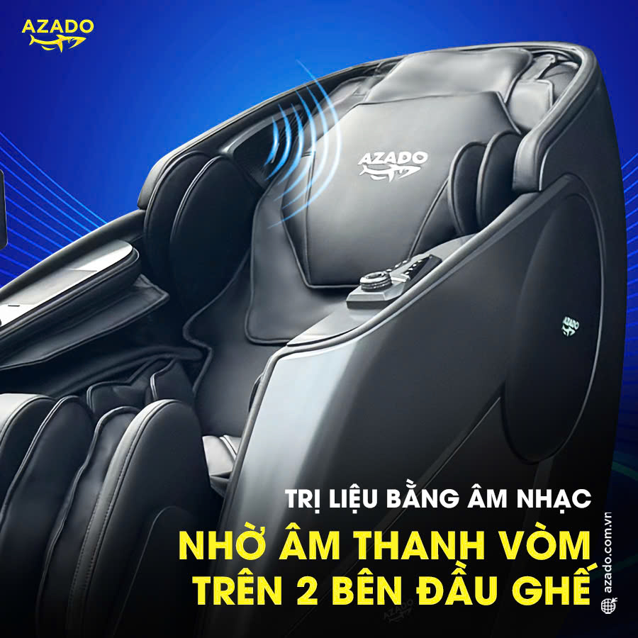 Trị liệu bằng âm nhạc nhờ âm thanh vòm trên 2 bên đầu ghế Trị liệu bằng âm nhạc nhờ âm thanh vòm trên 2 bên đầu ghế