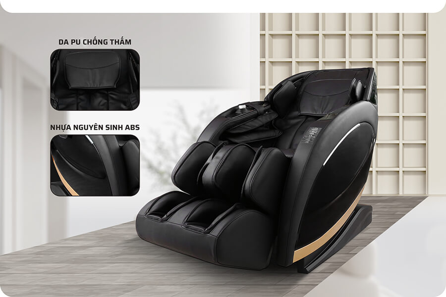 Da PU cao cấp và vỏ ngựa ABS bền bỉ của ghế massage JP5555