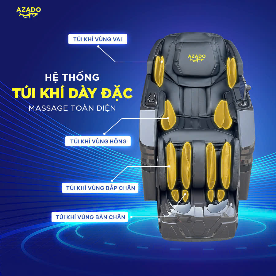ghe-massage-cao-cap-azado-ai898-den-2 Gần 80 túi khí ôm trọn cơ thể - Massage toàn diện