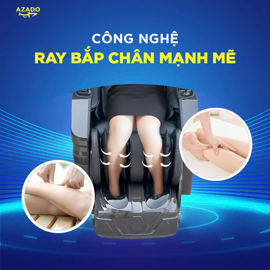 ghe-massage-cao-cap-azado-ai898-den-4 Bi lăn chân và công nghệ ray bắp chân mạnh mẽ
