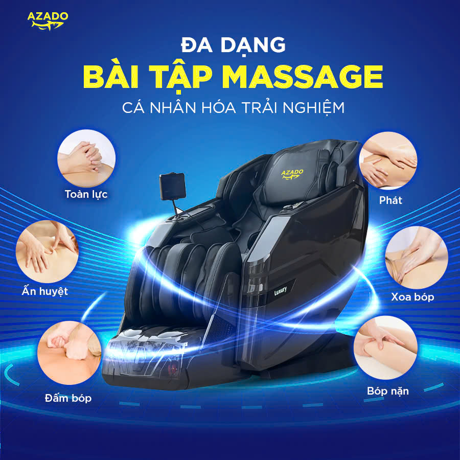 ghe-massage-cao-cap-azado-ai898-den-5 Cá nhân hóa trải nghiệm với 24 bài massage thông minh