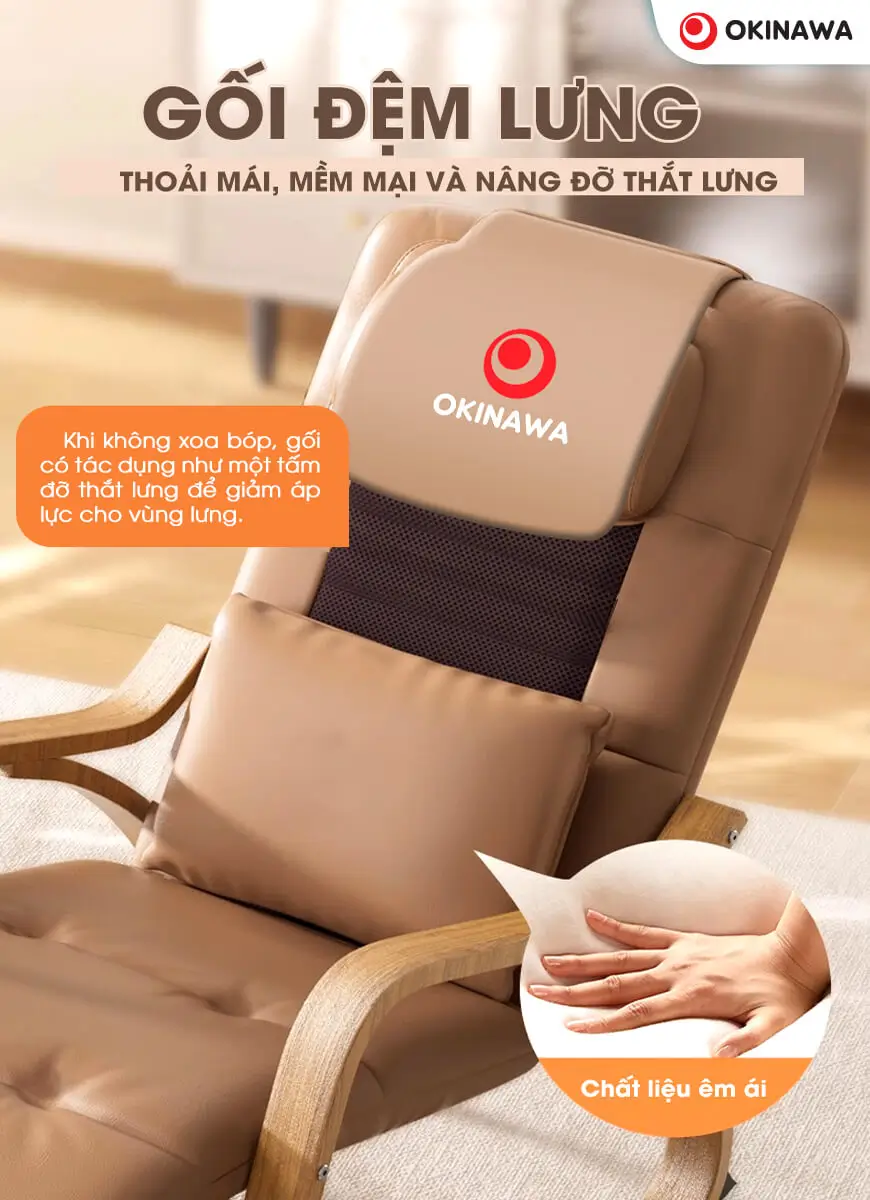 ghế sofa massage Okinawa OS 23 đệm lưng êm ái