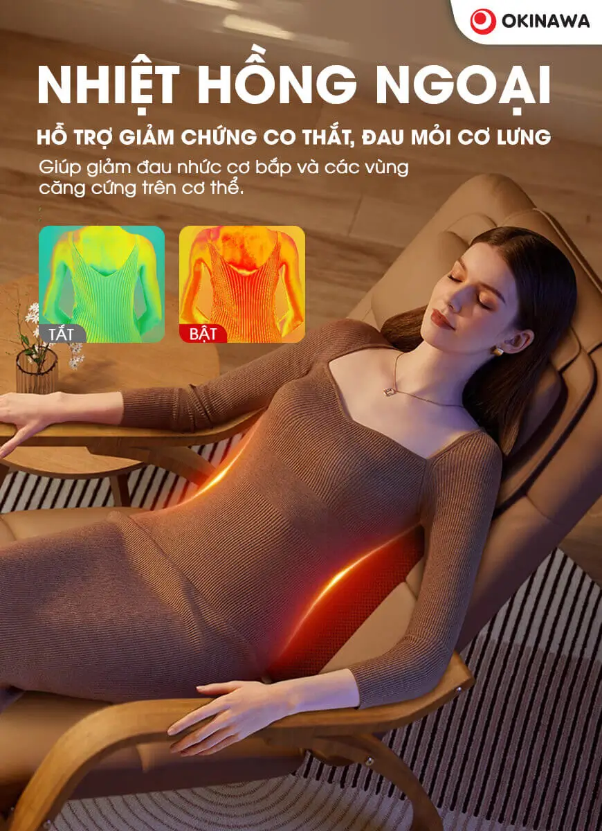 ghế sofa massage Okinawa nhiệt hồng ngoại