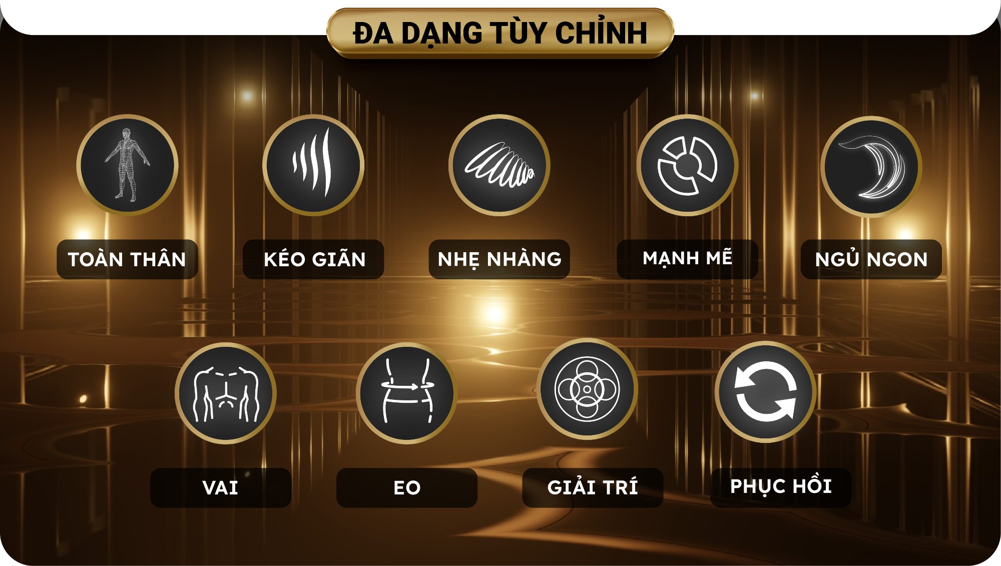 Ghế massage FUJILUX JP8888 được tích hợp 9 bài massage tự động